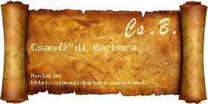Csanádi Barbara névjegykártya