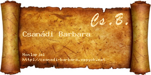 Csanádi Barbara névjegykártya