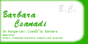 barbara csanadi business card